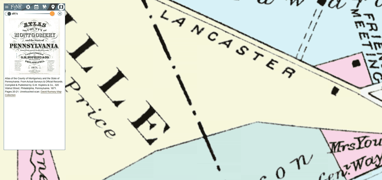 1871 map of Narberth and surroundings