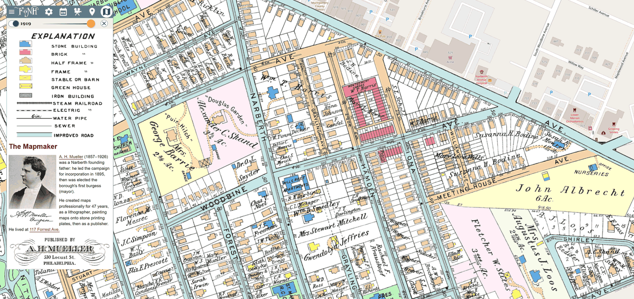 1919 map of Narberth and surroundings