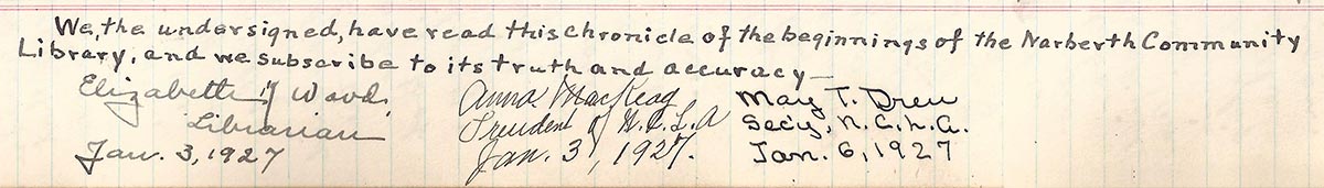 statement of affirmation with three signatures, each with title and date