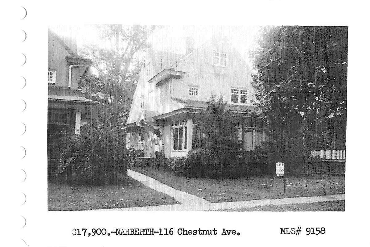 116 Chestnut Avenue real estate listing, 1961