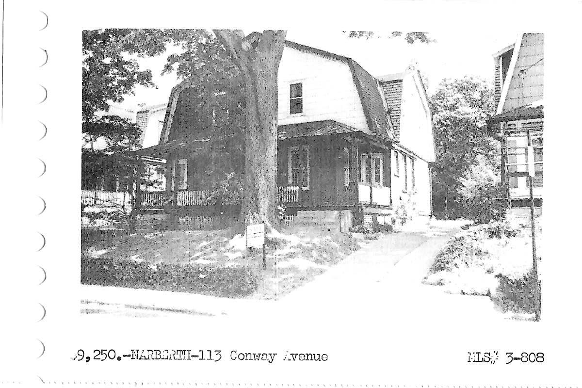 113 Conway Avenue real estate listing, 1963