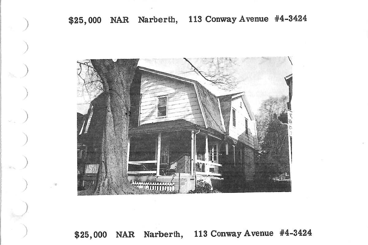 113 Conway Avenue real estate listing, 1975