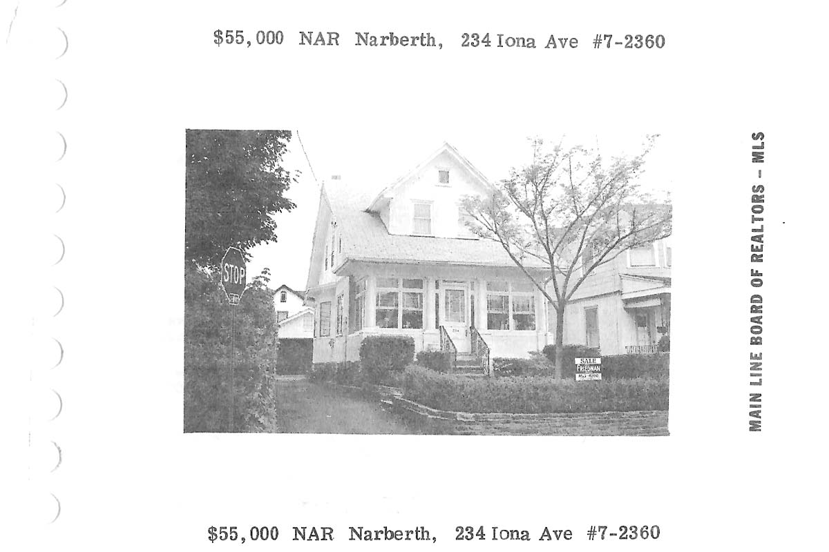 234 Iona Avenue real estate listing, 1977