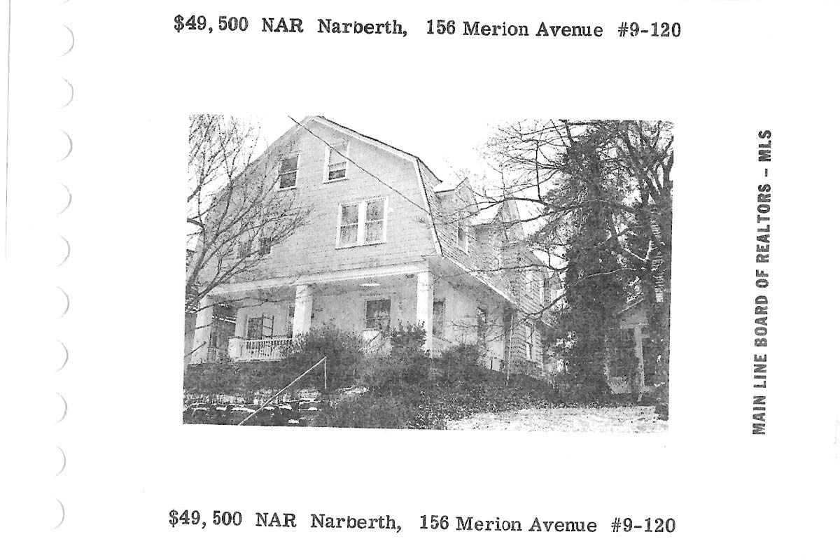 156 Merion Avenue real estate listing, 1979