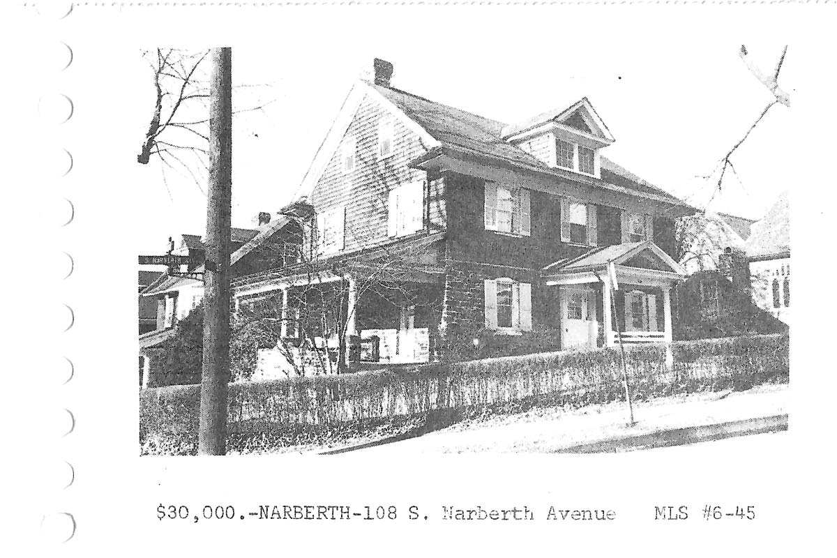 108 S. Narberth Avenue real estate listing, 1966