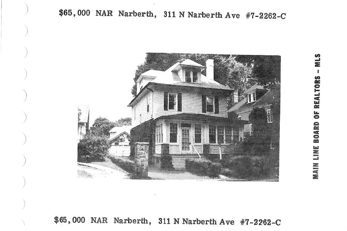 311 N. Narberth Avenue real estate listing, 1977