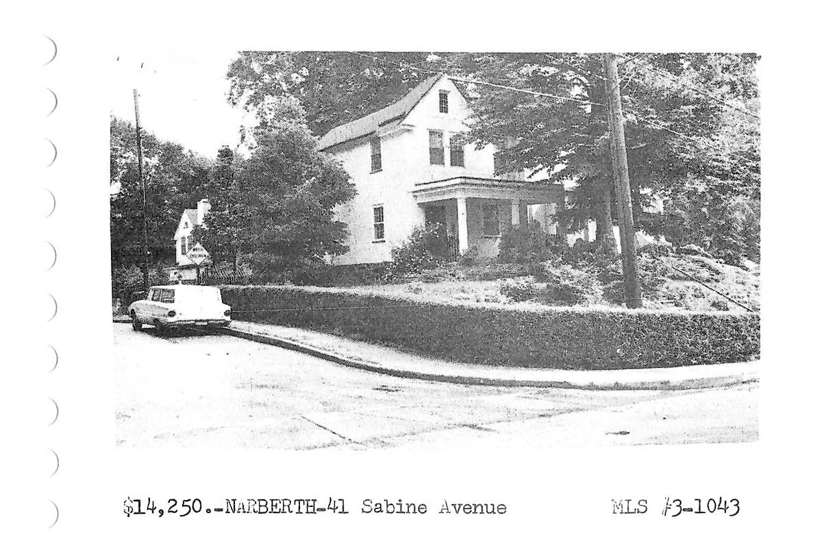 41 Sabine Avenue real estate listing, 1963