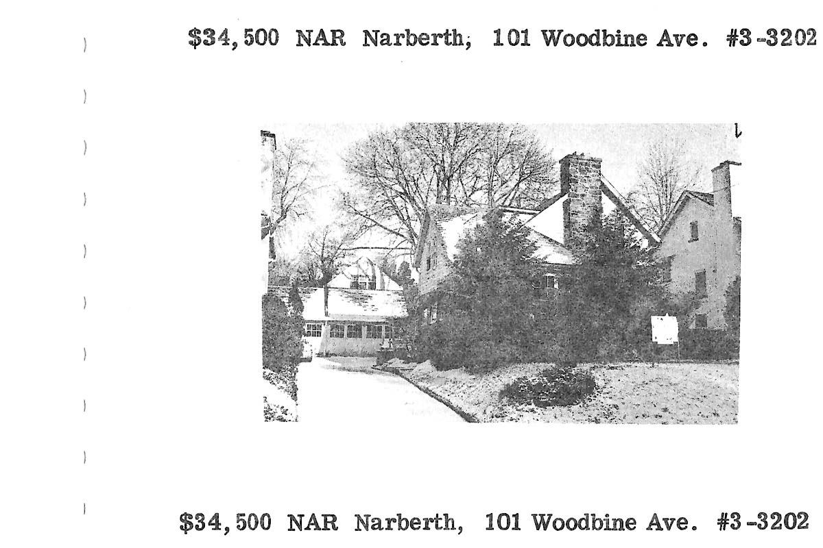 101 Woodbine Avenue real estate listing, 1973