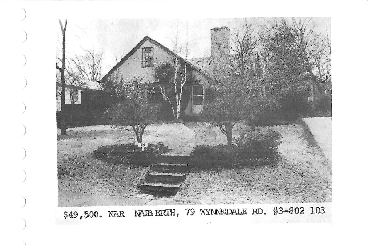 79 Wynnedale Road real estate listing, 1973