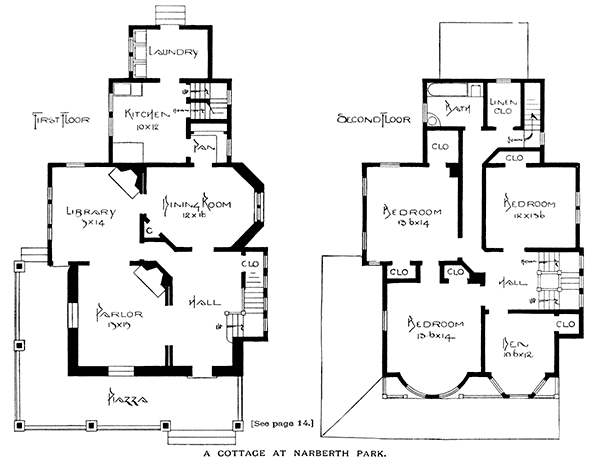 First and second floor plans for 114 Dudley, Narberth