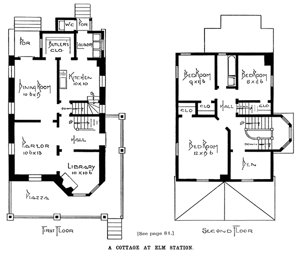 First and second floor plans for 114 Elmwood, Narberth