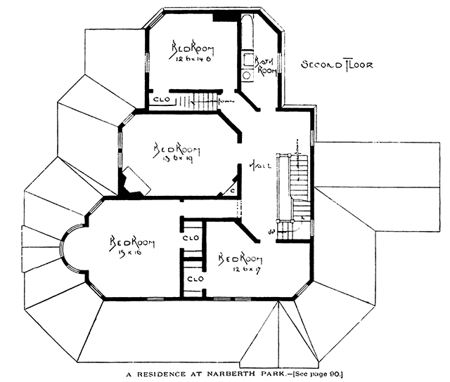 Second-floor plan for 210 N. Essex Ave., Narberth