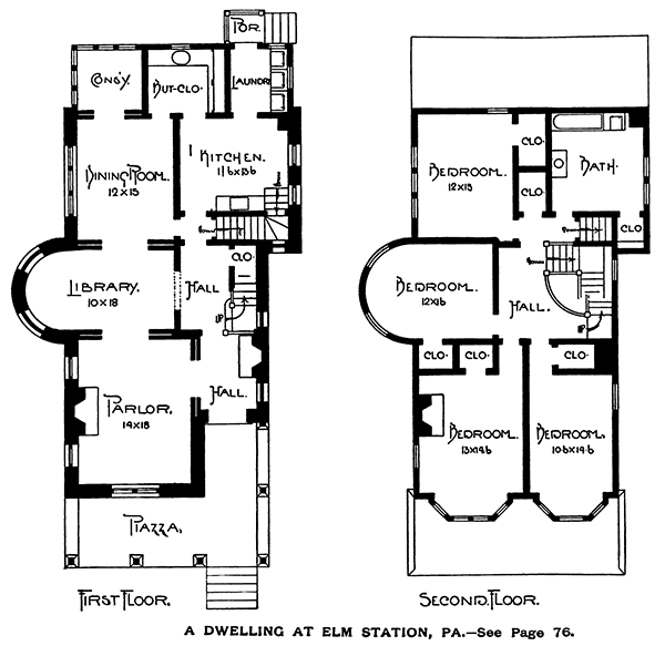 First and second floor plans for 125 Windsor, Narberth