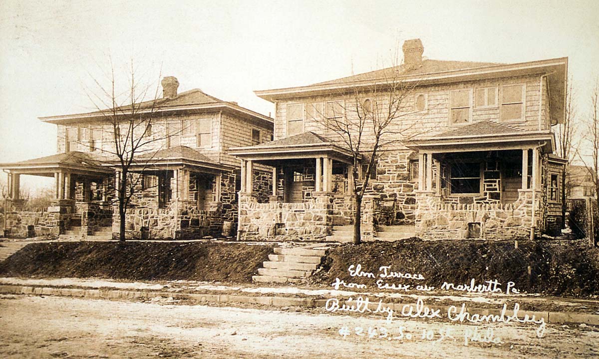 Elm Terrace new construction, about 1915