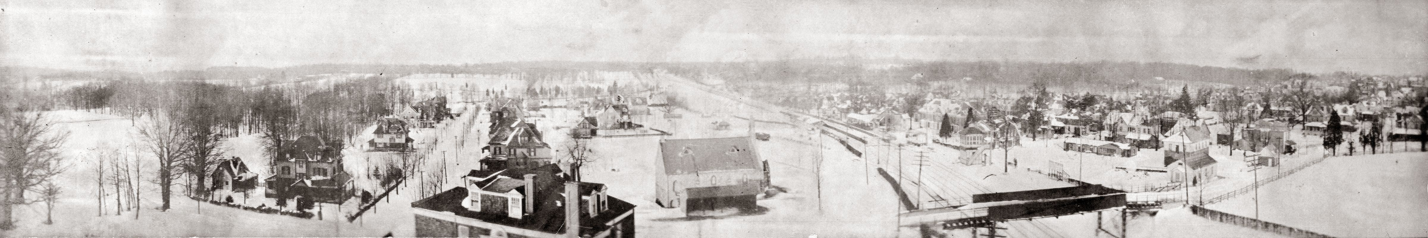 Snowy Narberth from the Water Tower, about 1899